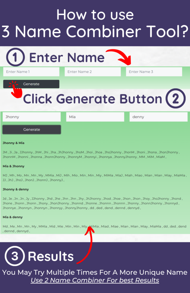 How to use 3 Name Combiner Tool? user guide