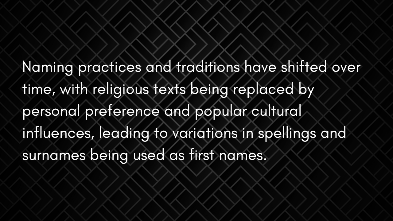 Evolution of Naming Practices: From Religious Texts to Personal Preference