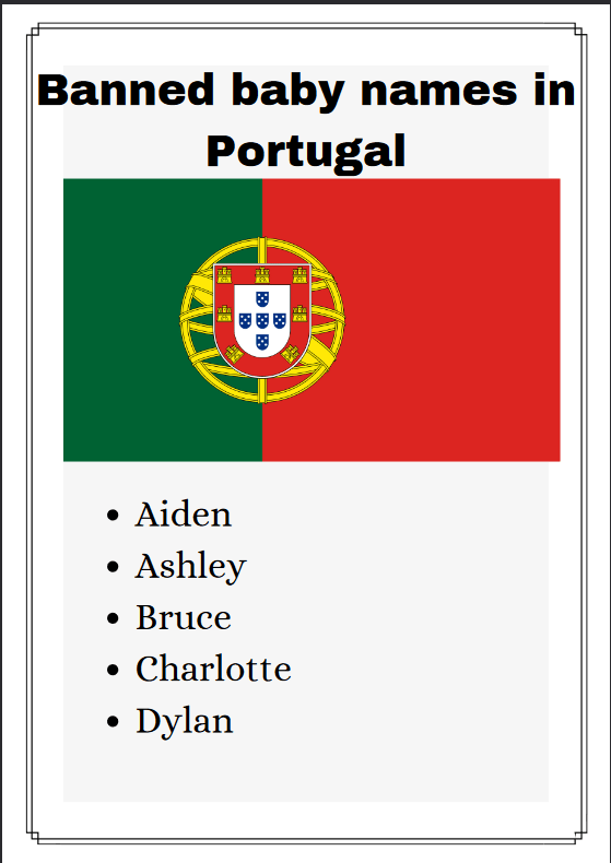 banned Baby names in Portugal