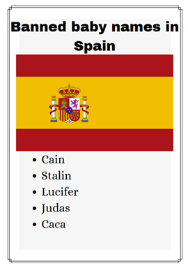 banned Baby names in Spain