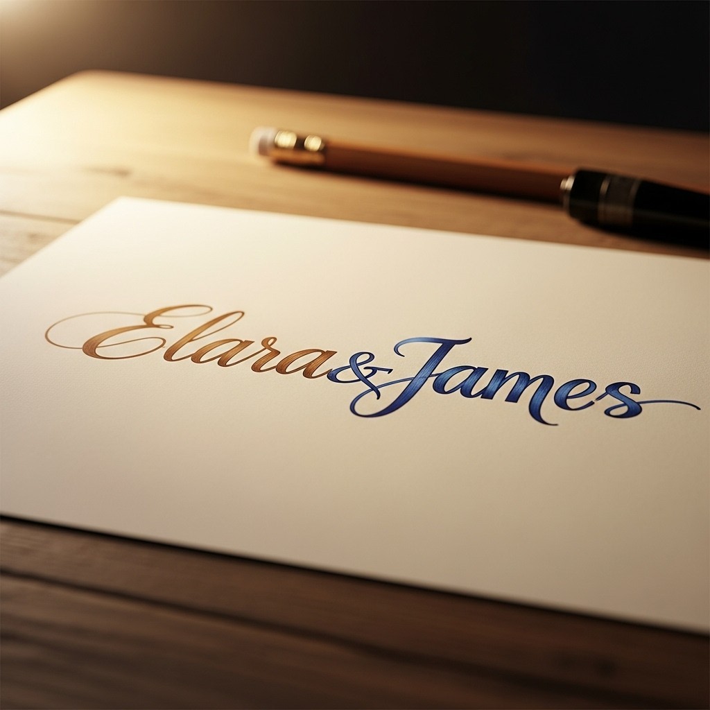 Conceptual image of two parent names blending into one baby name using the portmanteau method